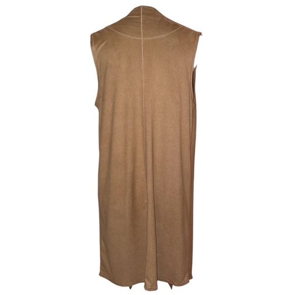 MELISSA PAGE Faux Suede Bohemian Style Vest in Tan Size Medium - Picture 2 of 6